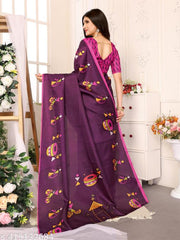 SSC Women's Printed Trendy Art Silk Saree with Blouse Material
