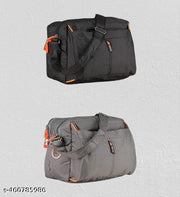 Men & Women's Cross Body Travel Sling Bag || Polyster Sling Bag || Cross Body Utility || Travel Bag || Office Business Messenger Bag || One Side Shoulder Bag for Men and Women Unisex || (Black + Grey)