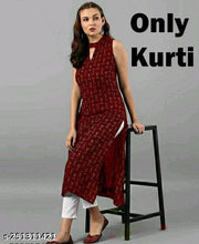 Jaigeet Fashion Red Kurta Only