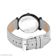 Talgo Analog Round Black Dial ALPHABET A Design Stylish Grey Leather Strap Classic Design Fancy Wrist Watch for Women and Girls, Pack of 1 - ALP-A-GEN-BK-GRY-L