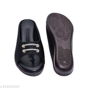 New glow walk women flat sandal and girls stylish flip flops black