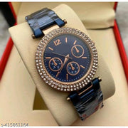 Medboo Blue Dial Diamond In Cash Blue Belt DB Grils and Women Wrist Watch