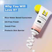 SunScoop Ceramides & Rice Water Gel Sunscreen | SPF 50+ PA++++ | For Oily & Combination Skin | Oil-Free Finish | Sweat-Free | Lightweight Formula | Protects Skin Barrier | No White Cast, Lightweight, Non Sticky | 45g