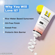 SunScoop Ceramides & Rice Water Gel Sunscreen | SPF 50+ PA++++ | For Oily & Combination Skin | Oil-Free Finish | Sweat-Free | Lightweight Formula | Protects Skin Barrier | No White Cast, Lightweight, Non Sticky | 45g