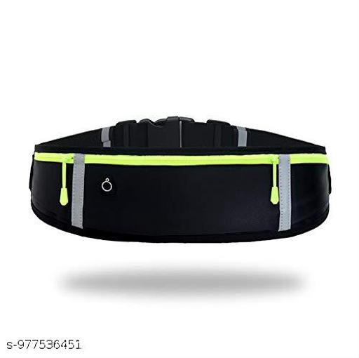 FOREWAY Running Waist Belt with 3 Pockets | Adjustable, Waterproof & Sweatproof Jogging Belt | Sports Waist Pouch for Phone, Keys & Money | Lightweight Fitness Belt for Running, Gym, (Black)