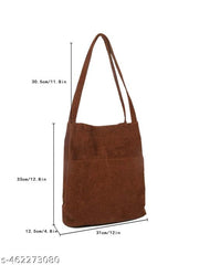 Lightweight Office Casual Corduroy Washable Bag for Teen Girls Women