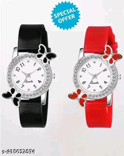 TRENDING BUTTERFLY DIAMOND GIRLS WOMEN BEAUTIFUL ANALOG WATCH COMBO |  Trendy Butterfly Diamond dial Latest Collection Women's & Girl's