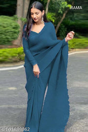Crush Georgette Saree With Blouse