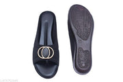 New Shamama women flat sandal and  girl fashionable stylish flip flops black