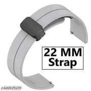 22MM SiliconeStrap with Folding Magnetic Lock Compatible with Watch 3 45mm/ Watch 46mm/Gear S3 Classic/Frontier Compatible All 22MM Watches(Only Strap)