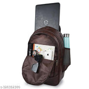 Classic Vegan Leather Office College Laptop Shoulder Business Unisex Backpack