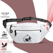 Men's White Waist Bag | Men's Casual Waist Bag | Unisex Waist Bag | Waist Pouch for Hiking, Travel, Camping, Running, Sports Outdoors