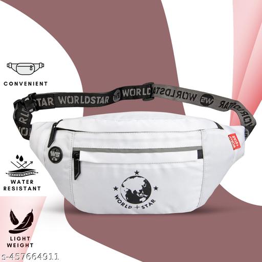 Men's White Waist Bag | Men's Casual Waist Bag | Unisex Waist Bag | Waist Pouch for Hiking, Travel, Camping, Running, Sports Outdoors