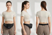 SHIFA Black Waist Bag with Multiple Zipper Pockets Adjustable Belt Lightweight Travel Utility Fanny Pack for Men and Women Daily Use Outdoor Walking Cycling Travel