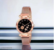 Maune Hub Stainless Steel Analog Magnet Watch For Girls And Women