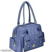 Women's Woven Boho Handbag with PU Leather Straps