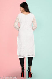 Designer Rassal Net Fabric Kurtis For Woman