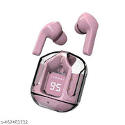 ULTRAPOD Earbuds BT Wireless 5.3, Transparent Charging Case, with 4-5 H Playtime, Noise Cancellation, Ambient Sound, LED Display, BT in-Ear, Water Resistant Type C Port, Ultimate Audio, (Pink)