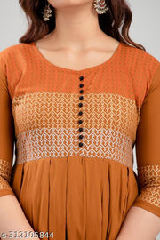 Women Rayon Printed Mayra Trendy Anarkali Kurtis