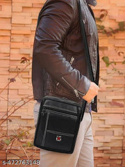 Cool Indians PU leather sling bag, Cross Body Bag Men’s | Stylish Shoulder Bag Men | Versatile Hand Bag for Men | Ideal for Travel & Office | Sling Bag Mini Passport Shoulder Strap Bag