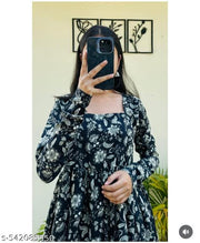 Black Nayra Cut Long Kurti Full Sleeve