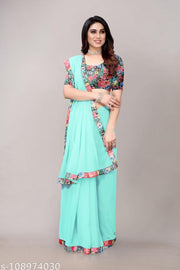 Digital Flora beautiful Lace Border saree.