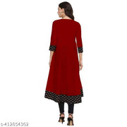 Yova Style Plain Umbrella Frock Design Anarkali Latest Fashion Cotton Kurti Dress For Women Ladies Skirt Top With Black Batik Printed Lace Border Regular Daily Wear Simple Use Branded Kurta