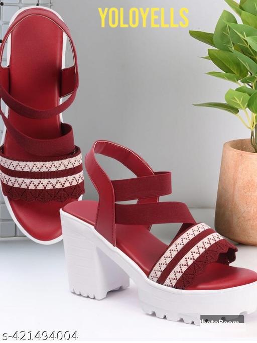 YoloYells Women Sandal outdoor High Heel Sandals Wedges Criss Cross Strips Daily Wear Sandal for Women Embroidery work for special designer