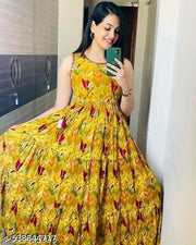 LEMMON YELLOW SLEVELESS EMB KURTI