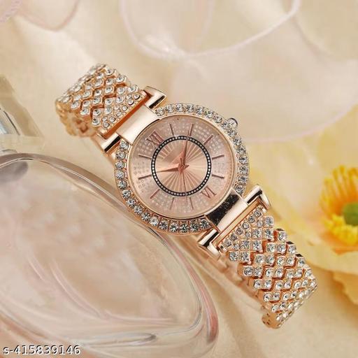 Yokako Rose Gold Dial Rose Gold Diamond Std Belt Women Watch