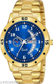 Day n Date Men Stylish Analog Latest Watches Combo - Set of 2 - GOLD-4-AND-GOLD-19
