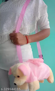 Cute Sling Bag for Kids and Girls Fur Doggy Slingbag