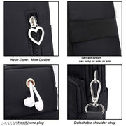 ANESHA Lightweight Nylon Phone Purse - Crossbody Bag for iPhone - Travel & Daily Use 23 Pack of 1 Black Color