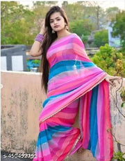 Printed lightweight saree for women summer wear Comfortable saree suitable for hot weather