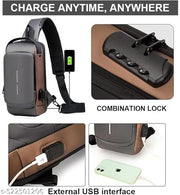WomenBuzz Multifunction  Unisex Sling Bag , USB Charging Sport Sling Shoulder Bags,Crossbody Bag For Walking, Gym, Sport, Hiking, Cycling, Travel