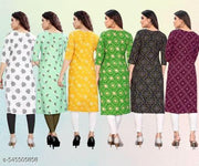 Women Printed Crepe Kurti (Combo Of 6)