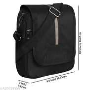 LOREM Mink Black Casual PVC Coated Matty Fabric Cross  Sling Bag For Men SL09