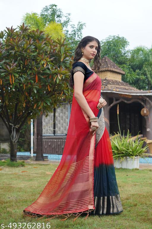 Weddind Special and Bollywood Style tissue oeganza saree