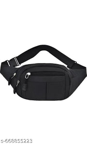 Waist Pack for Travel, Hiking & Sports – Unisex Zip Pouch Belt Bag for Phone, Money & Documents (Black