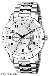 Men's Steel Chain White Men style Boys Hand Watch Gents 2023 Luxury Design Steel Chain New Model Analog Watch - For Boys