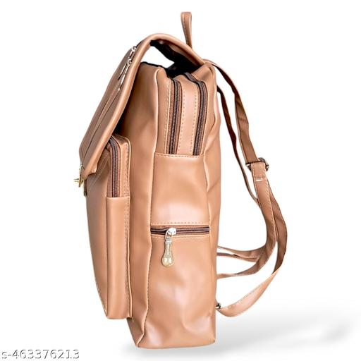 Backpack for Girls Women PU Leather Travel Bags Pithu Bag (LDPT02B)