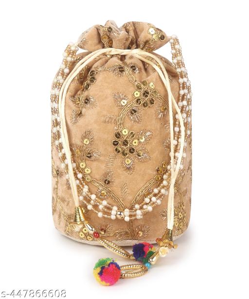 women trendy tradional sequence work potlis for marriages
