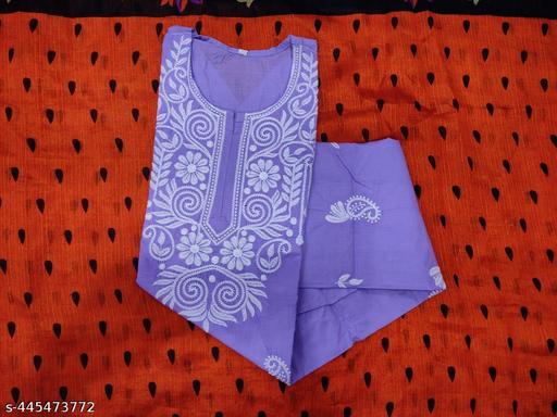 Lucknowi Chikankari Original gala booti miror work with free inner  Premium Quality
