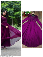 georgette mirror work dress
