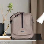 LOREM Grey Stylish PVC Coated Matty Fabric Cross Body Sling Bag For Men SL10