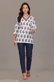 White Printed top