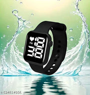 Trending Black Colour Big Light Digital Watch for Kids Boys n Girls