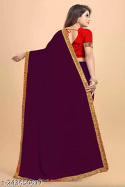 NEW Georgette  MIRROR LACE SAREE