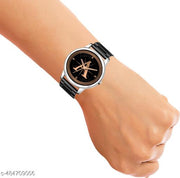 Talgo Analog Round Black Dial ALPHABET A Design Stylish Black Silicone Strap Classic Design Fancy Wrist Watch for Men and Boys, Pack of 1 - ALP-A-NEWAVO-SIL-CDBLK