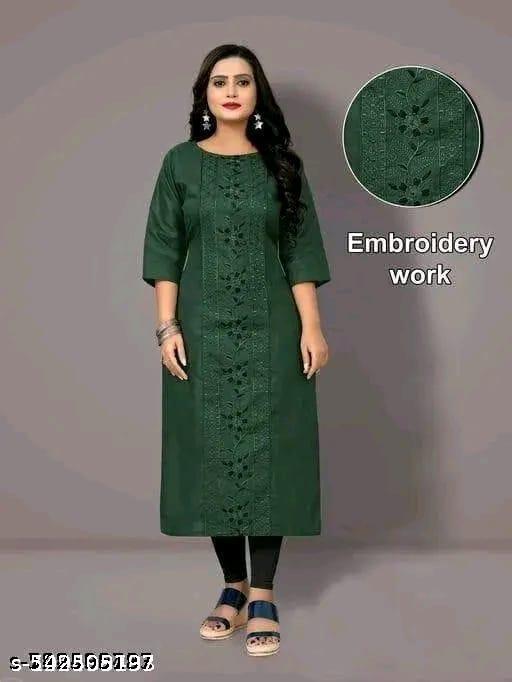 NEW TRENDING EMODRIED KURTY FOR WOMEN AND FULL COTTON KURTY